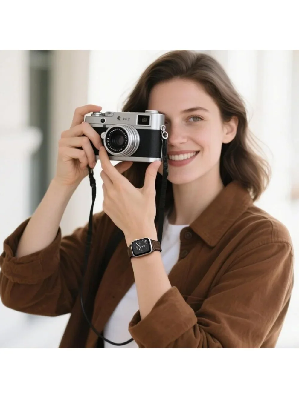 Genuine Leather Magnetic Bands for Apple Watch 38mm-49mm, Unisex iWatch Straps